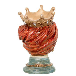 Figura busto reina dorado, rojo y verde