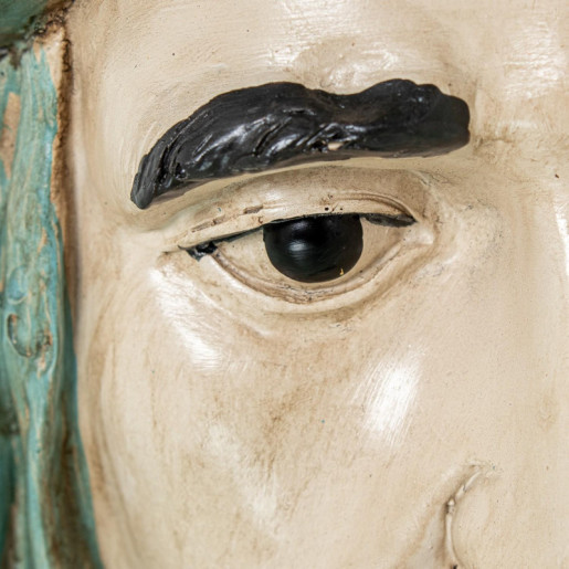 Figura busto rey dorado, verde y negro