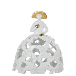 Figura menina blanco y dorado