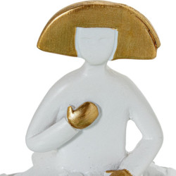 Figura menina blanco y dorado
