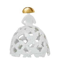 Figura menina blanco y dorado
