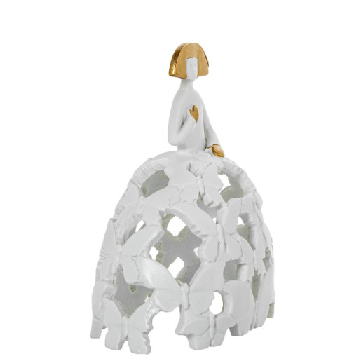 Figura menina blanco y dorado