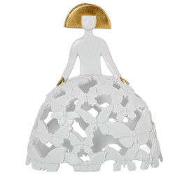 Figura menina blanco y dorado