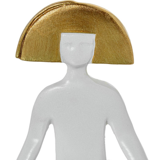 Figura menina blanco y dorado