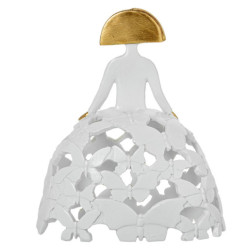 Figura menina blanco y dorado