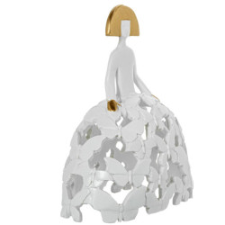 Figura menina blanco y dorado