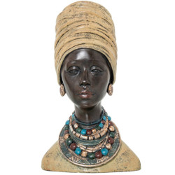 Figura busto africana dorado y negro