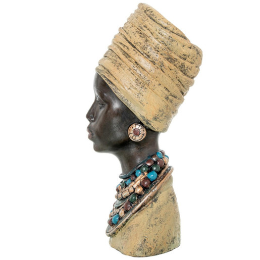 Figura busto africana dorado y negro