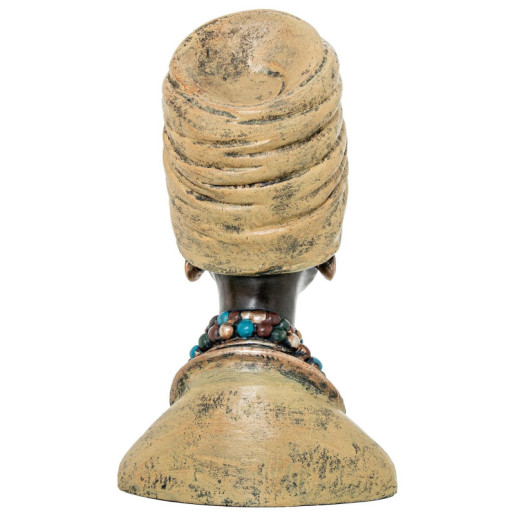 Figura busto africana dorado y negro