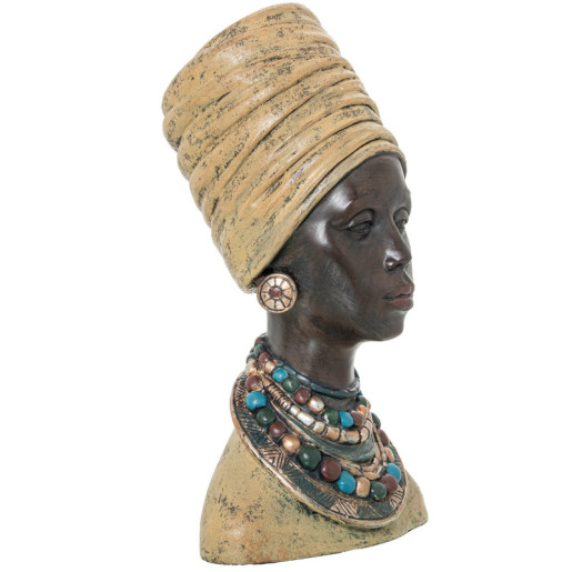 Figura busto africana dorado y negro