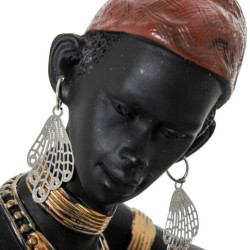 Figura africana negro y dorado