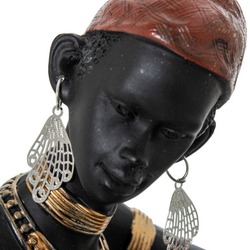 Figura africana negro y dorado