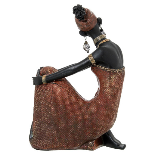 Figura africana negro y dorado
