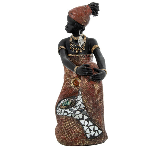 Figura africana negro y dorado