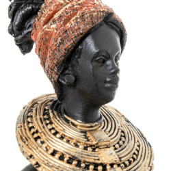 Figura africana negro, dorado y verde