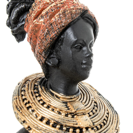 Figura africana negro, dorado y verde