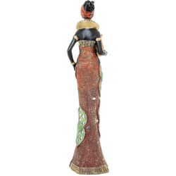 Figura africana negro, dorado y verde