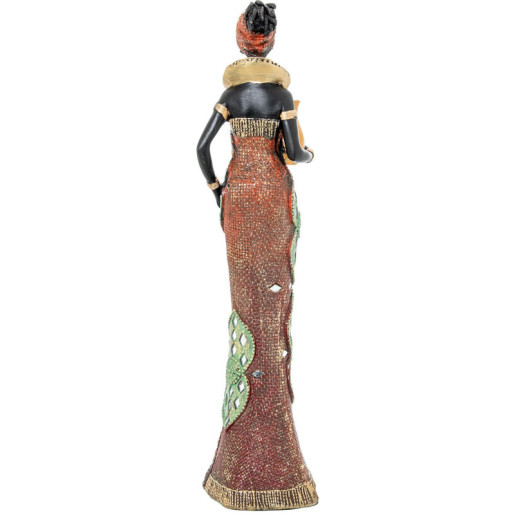 Figura africana negro, dorado y verde