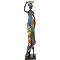 Figura africana dorado, negro y azul