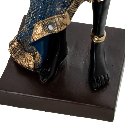 Figura africana dorado, negro y azul