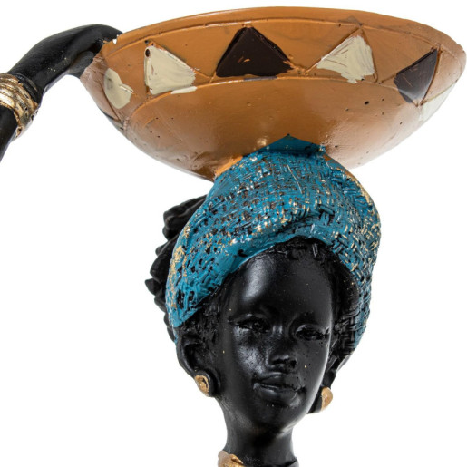Figura africana dorado, negro y azul
