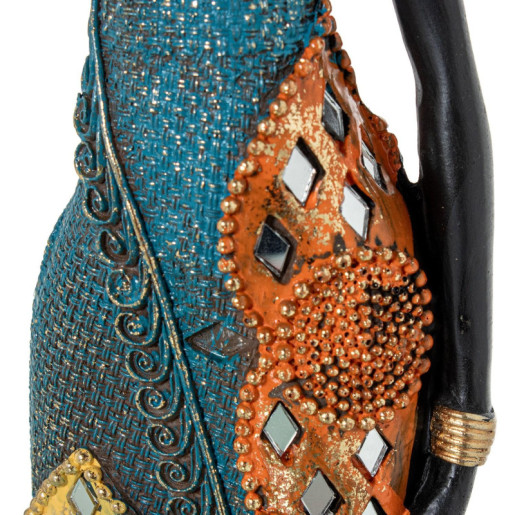 Figura africana dorado, negro y azul