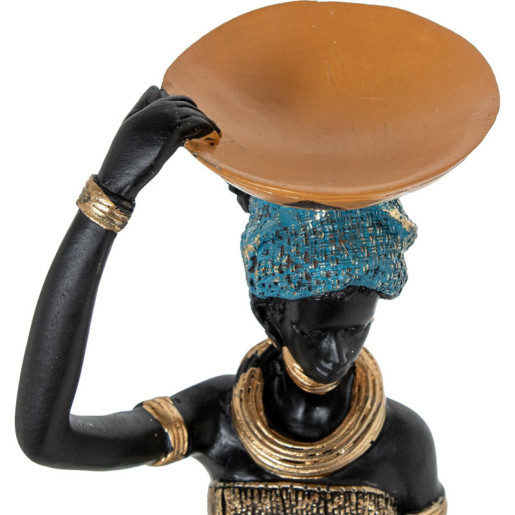 Figura africana dorado, negro y azul