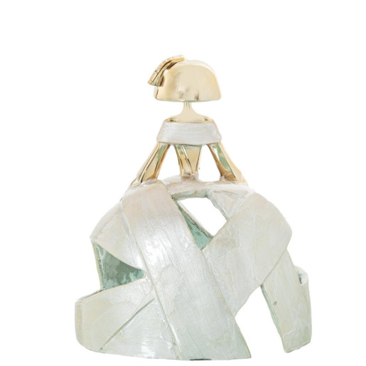 Figura menina dorado y blanco