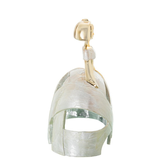 Figura menina dorado y blanco