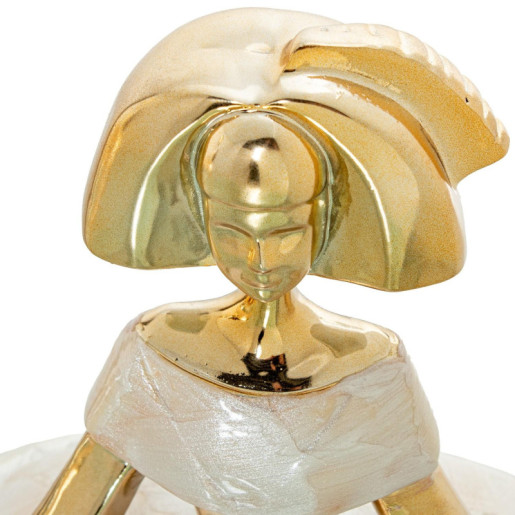 Figura menina dorado y blanco