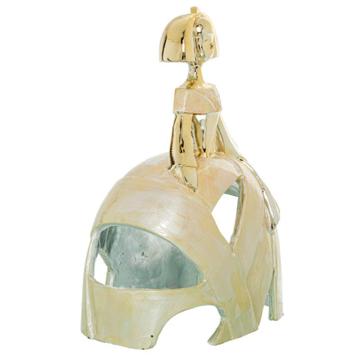 Figura menina dorado y blanco