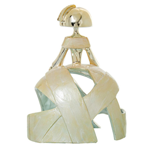 Figura menina dorado y blanco