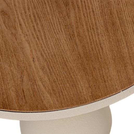 Mesa auxiliar natural y blanco