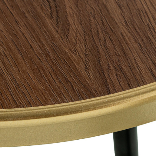 Mesa auxiliar natural, dorado y negro
