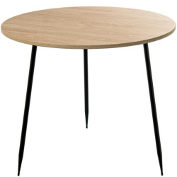 Mesa auxiliar natural y negro