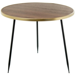 Mesa auxiliar natural, dorado y negro