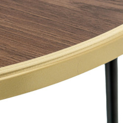 Mesa auxiliar natural, dorado y negro