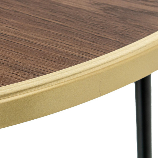 Mesa auxiliar natural, dorado y negro