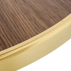 Mesa auxiliar natural y dorado