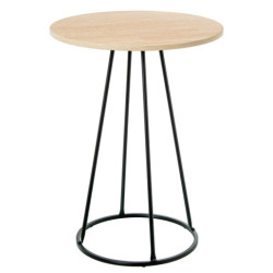 Mesa auxiliar natural y negro