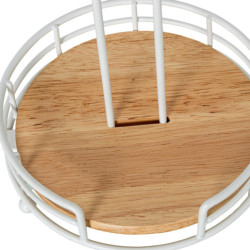 Soporte rollo cocina blanco