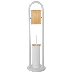 Soporte rollo con escobillero blanco