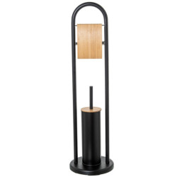 Soporte rollo con escobillero negro