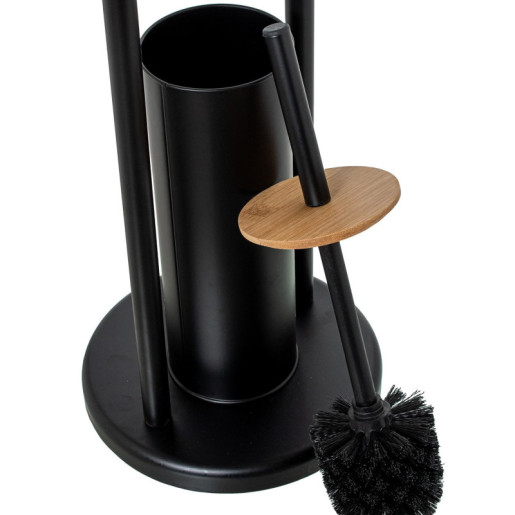 Soporte rollo con escobillero negro