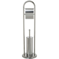 Soporte rollo con escobillero acero