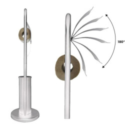 Soporte rollo con escobillero acero