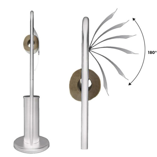 Soporte rollo con escobillero acero