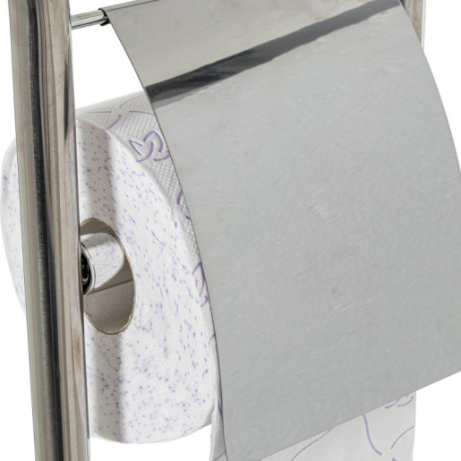 Soporte rollo con escobillero acero