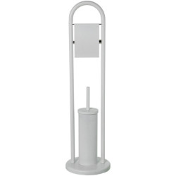 Soporte rollo con escobillero blanco