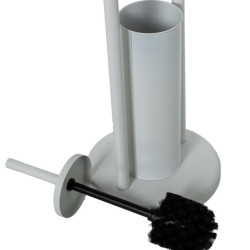 Soporte rollo con escobillero blanco